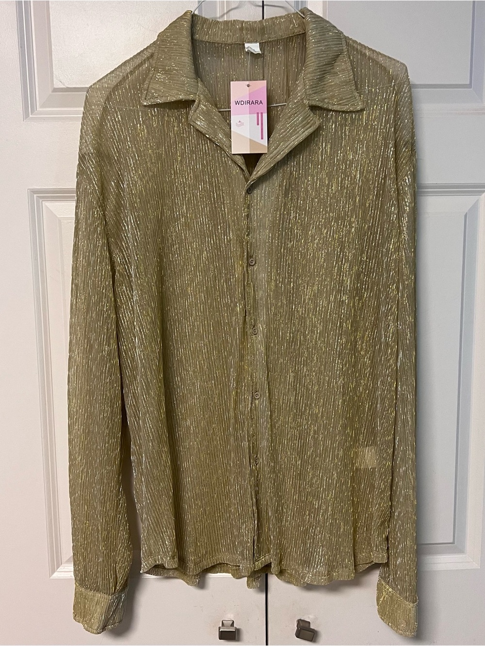 Ladies Gold Lightweight Long Sleeve Blouse